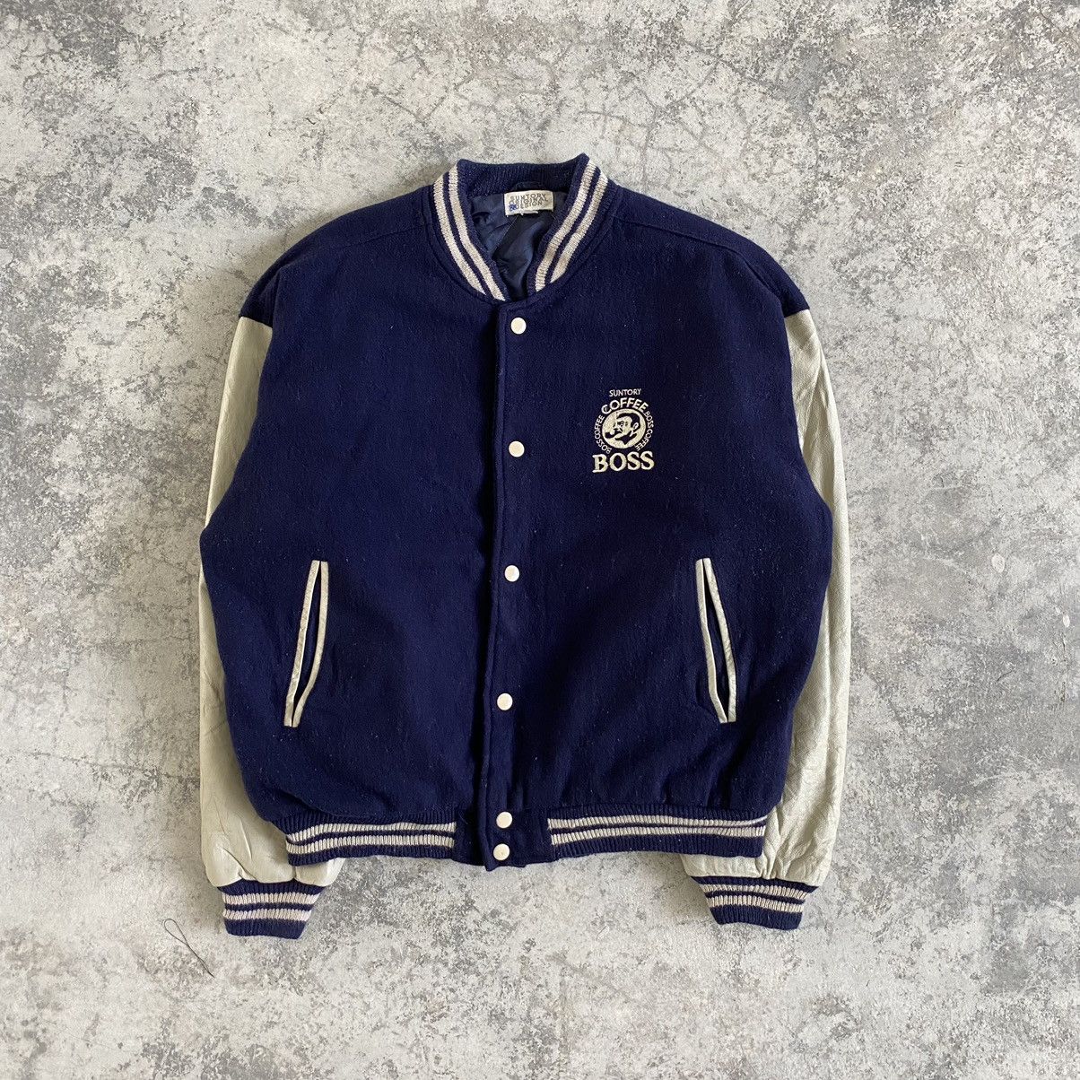 Vintage Vintage Suntory Boss Coffee Letterman Varsity Jacket Size US L / EU 52-54 / 3 - 3 Thumbnail