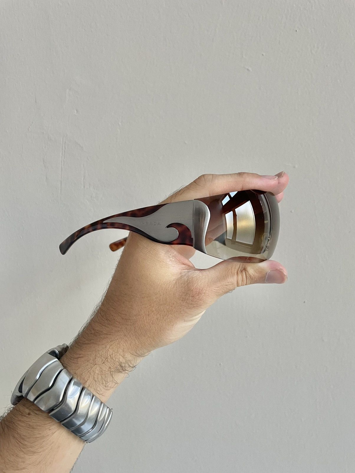 Prada × Vintage SS04 Visor vintage shield mask archive Sunglasses ski flames Size ONE SIZE - 2 Thumbnail