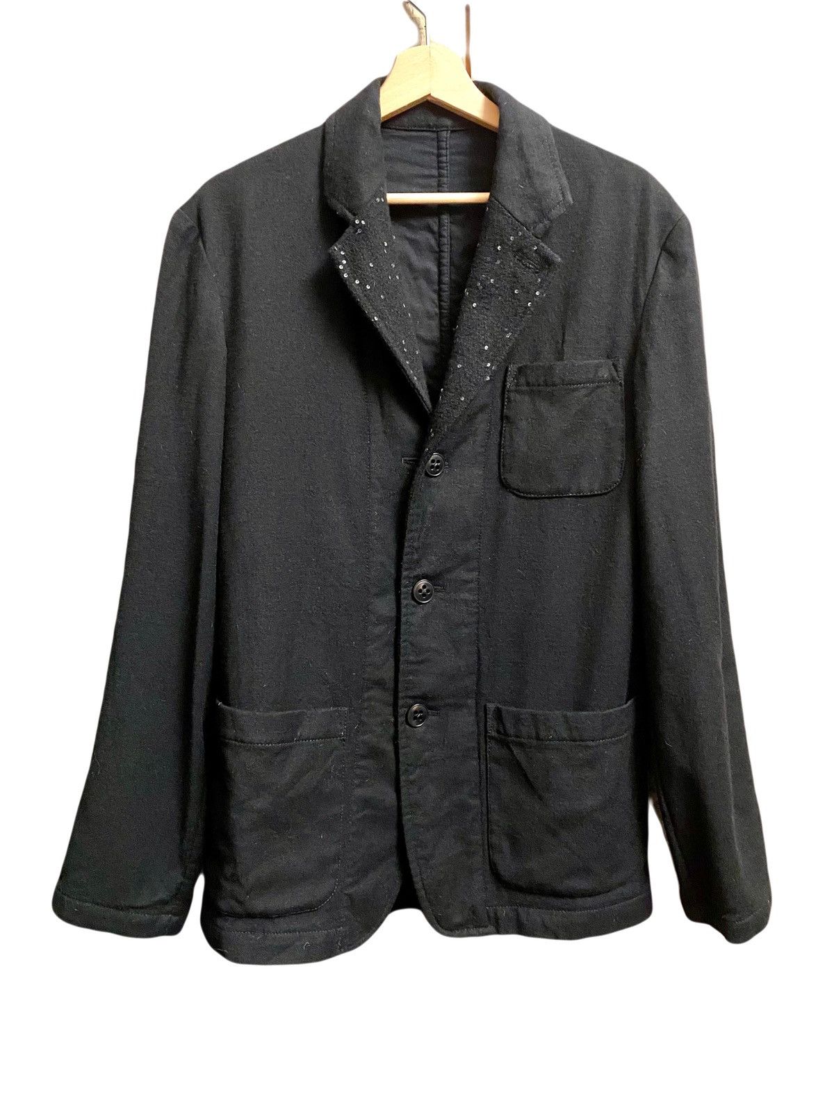 Ann Demeulemeester Ann Demeulemeester black wool sequins blazer jacket S Size US S / EU 44-46 / 1 - 1 Thumbnail