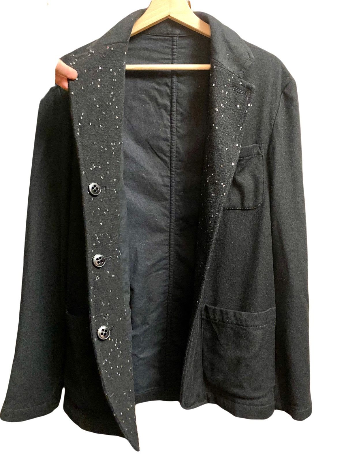 Ann Demeulemeester Ann Demeulemeester black wool sequins blazer jacket S Size US S / EU 44-46 / 1 - 6 Thumbnail