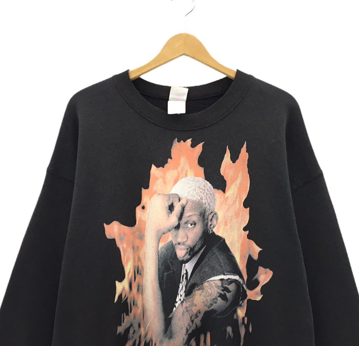 NBA Vintage 90s Dennis Rodman Fire Basketball Players Sweatshirt Size US L / EU 52-54 / 3 - 5 Thumbnail
