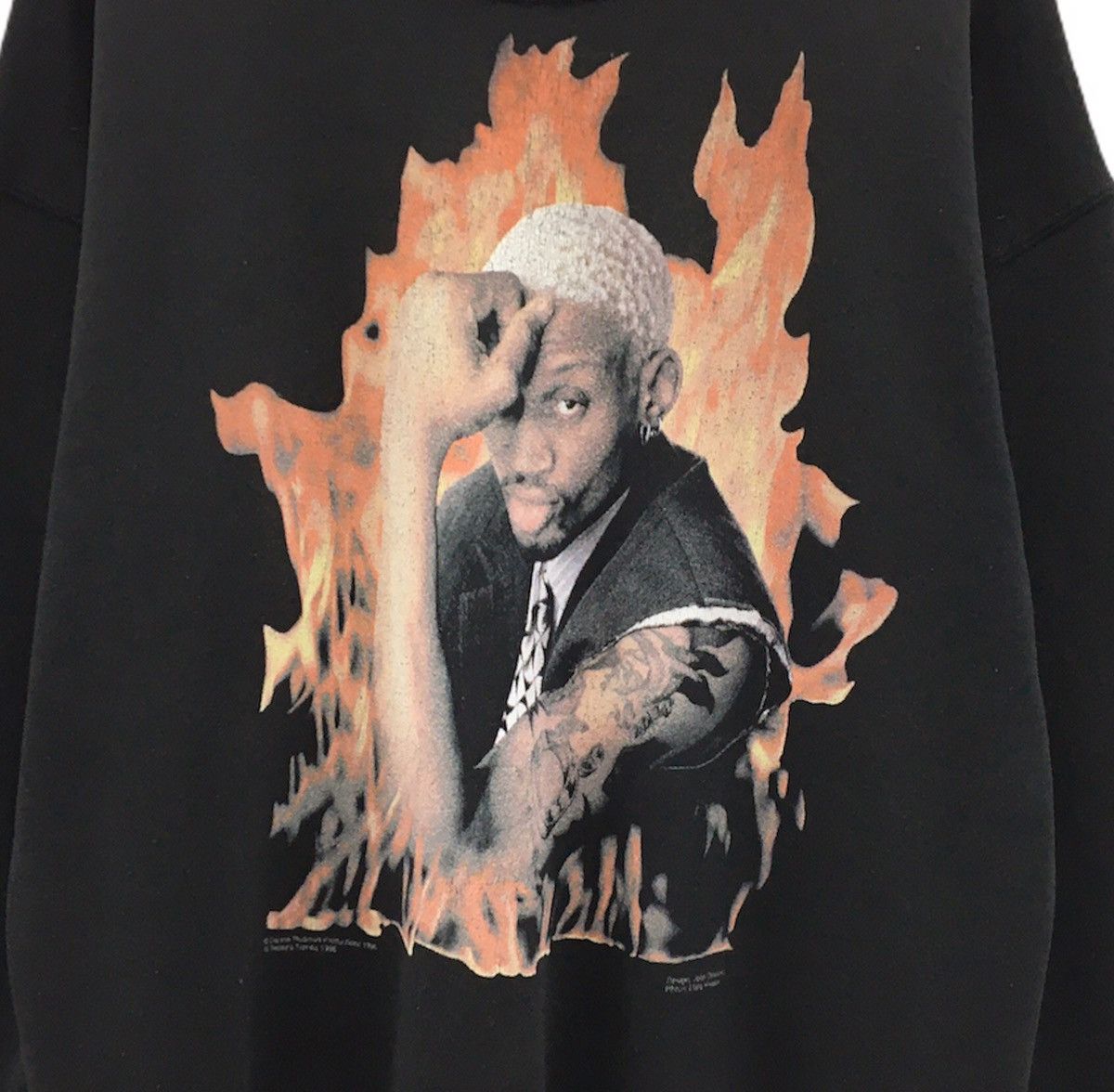 NBA Vintage 90s Dennis Rodman Fire Basketball Players Sweatshirt Size US L / EU 52-54 / 3 - 6 Thumbnail