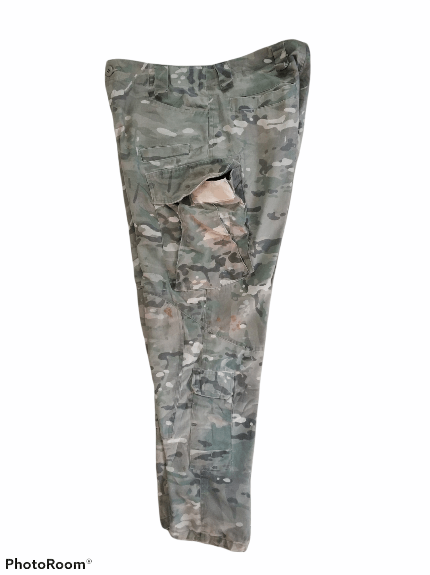 Japanese Brand 🔥Distressed Double Knee Camo 10 Pockets Cargo Pants Size US 31 - 7 Thumbnail