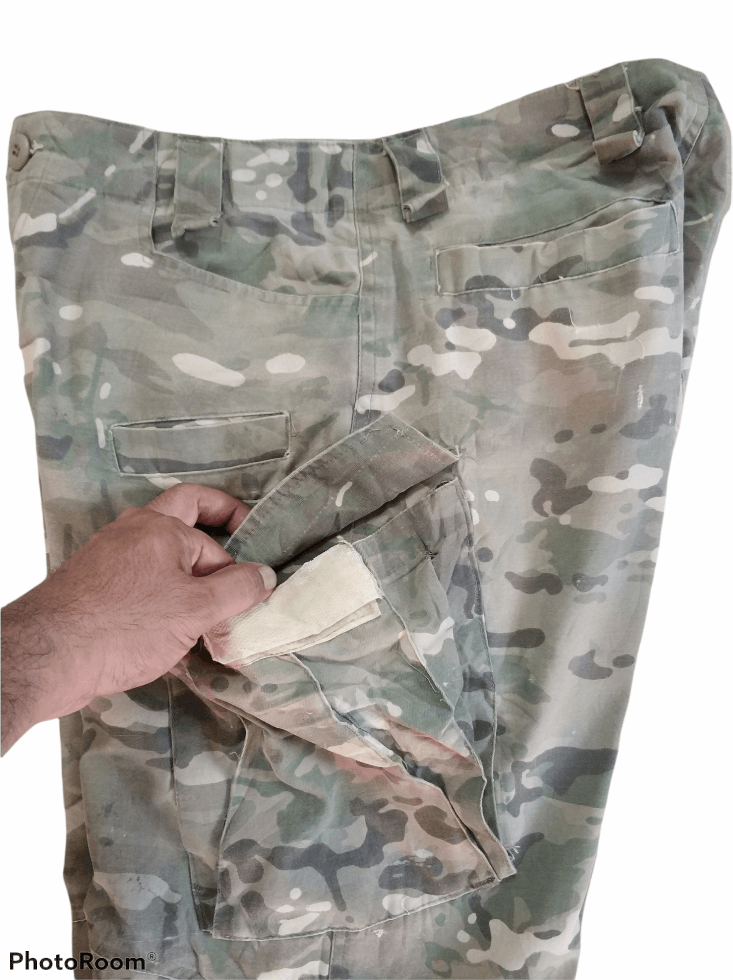Japanese Brand 🔥Distressed Double Knee Camo 10 Pockets Cargo Pants Size US 31 - 10 Thumbnail