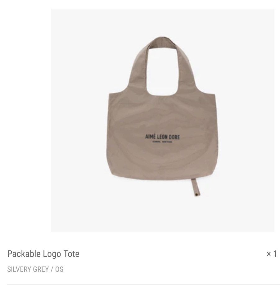 Aime Leon Dore NEW Aime Leon Dore Packable Logo Tote Silvery Grey Size ONE SIZE - 8 Thumbnail