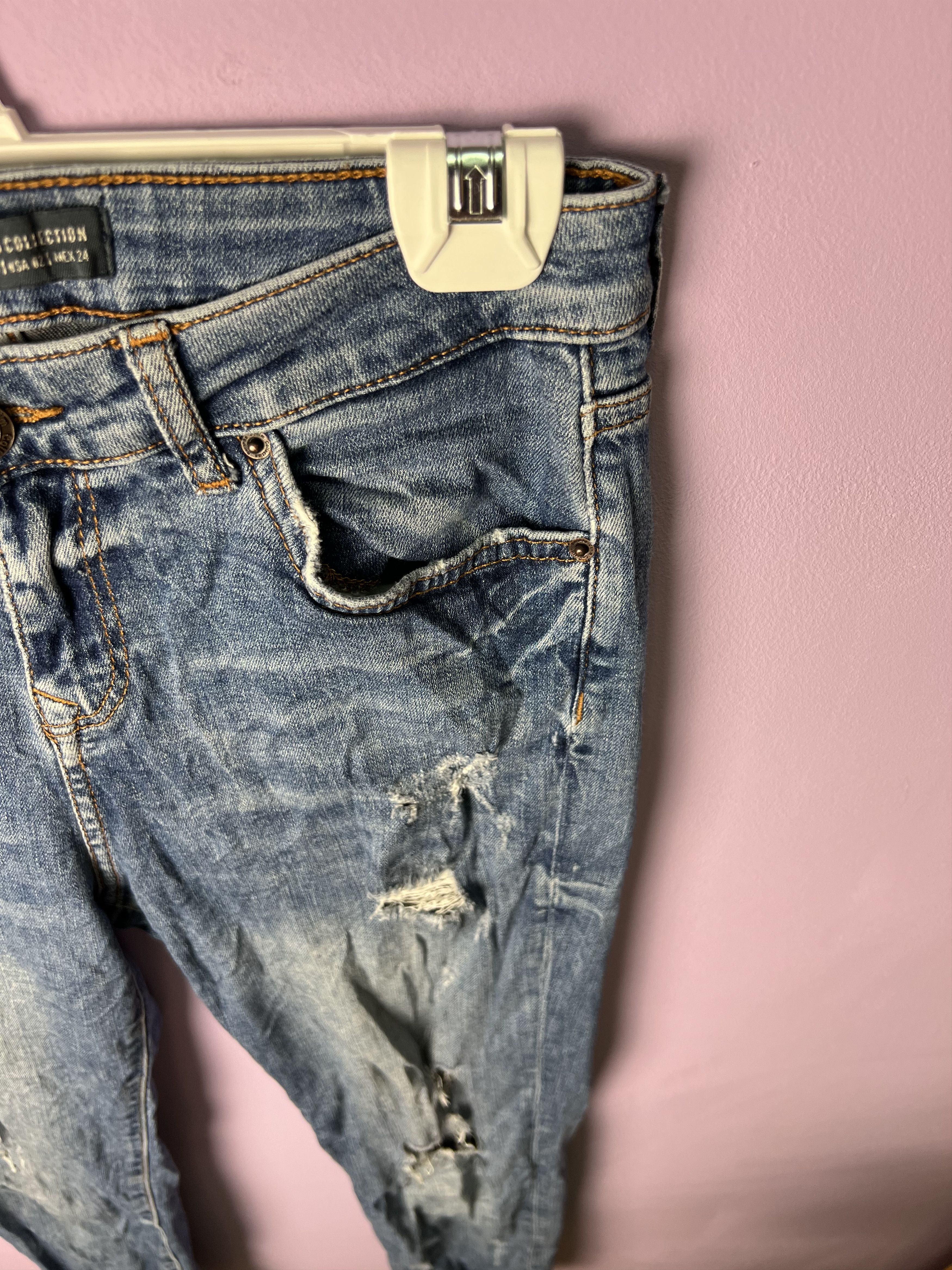 Bershka 🔥Vintage Stretchable Bershka Distressed Denim Size 27" / US 4 / IT 40 - 7 Thumbnail