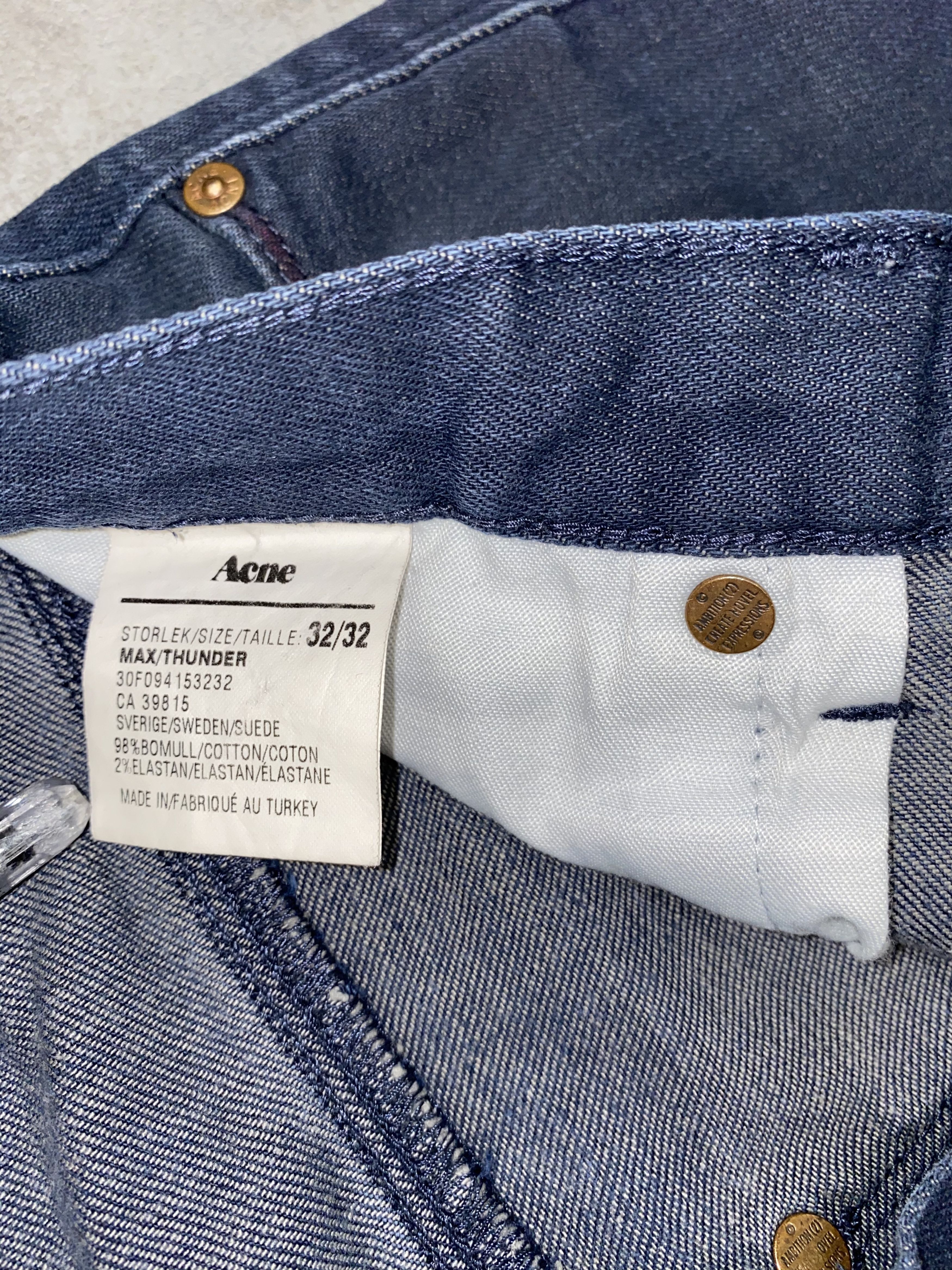 Acne Studios Acne Max / Thunder Dark Blue Denim Pants Size US 32 / EU 48 - 14 Thumbnail