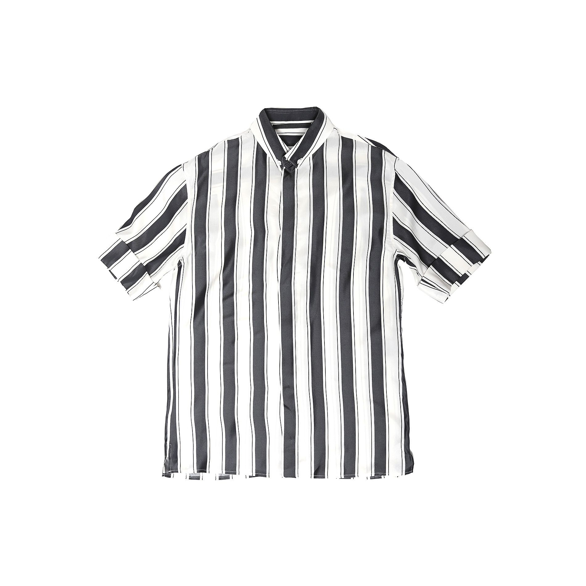 Haider Ackermann SS17 Black White Striped Silk Shirt Size US S / EU 44-46 / 1 - 1 Thumbnail