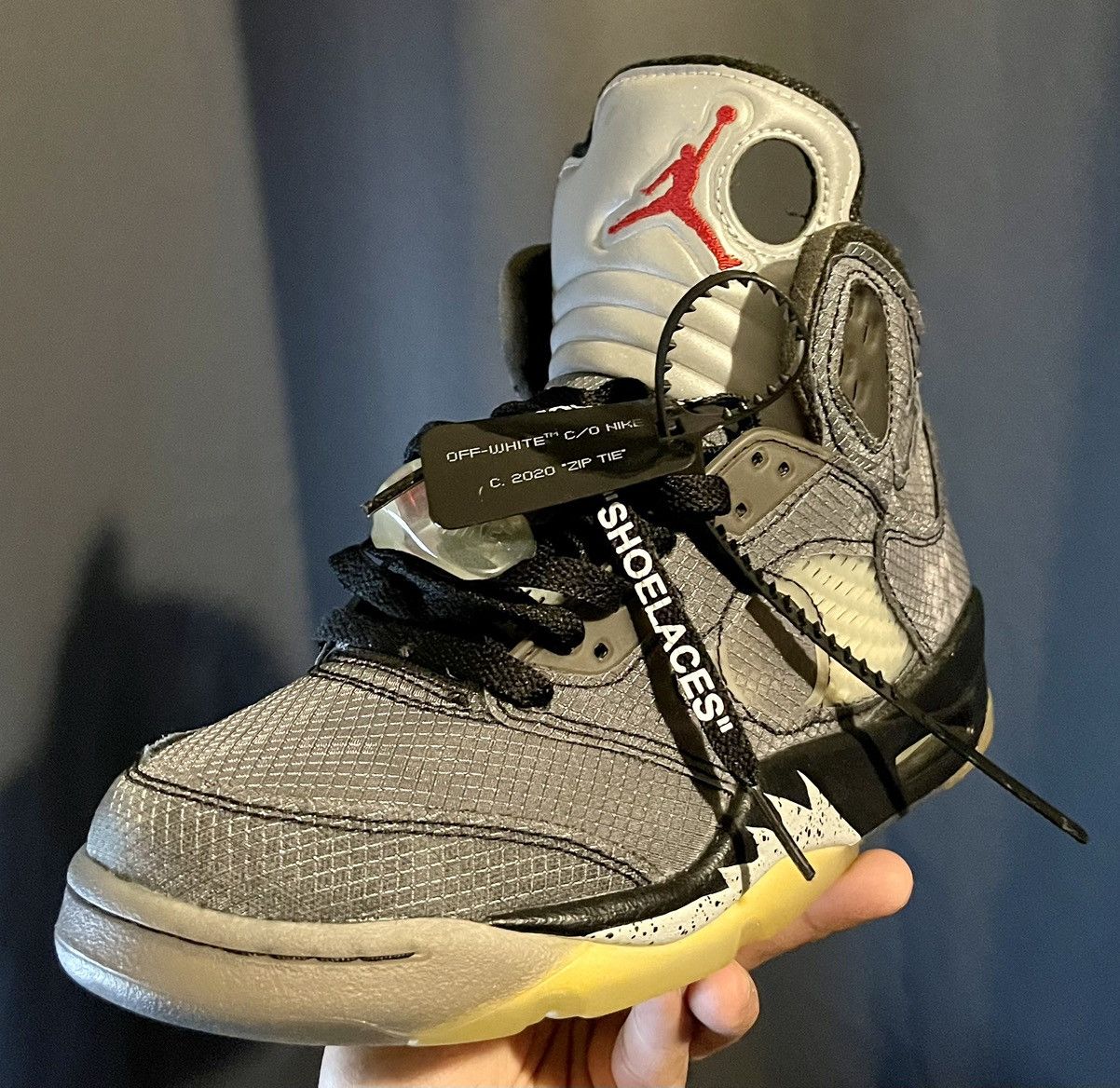 Jordan Brand × Off-White Off White x Air Jordan 5 Retro SP ‘Muslin’ Size US 7 / EU 40 - 3 Thumbnail