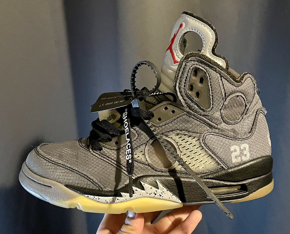 Jordan Brand × Off-White Off White x Air Jordan 5 Retro SP ‘Muslin’ Size US 7 / EU 40 - 2 Thumbnail