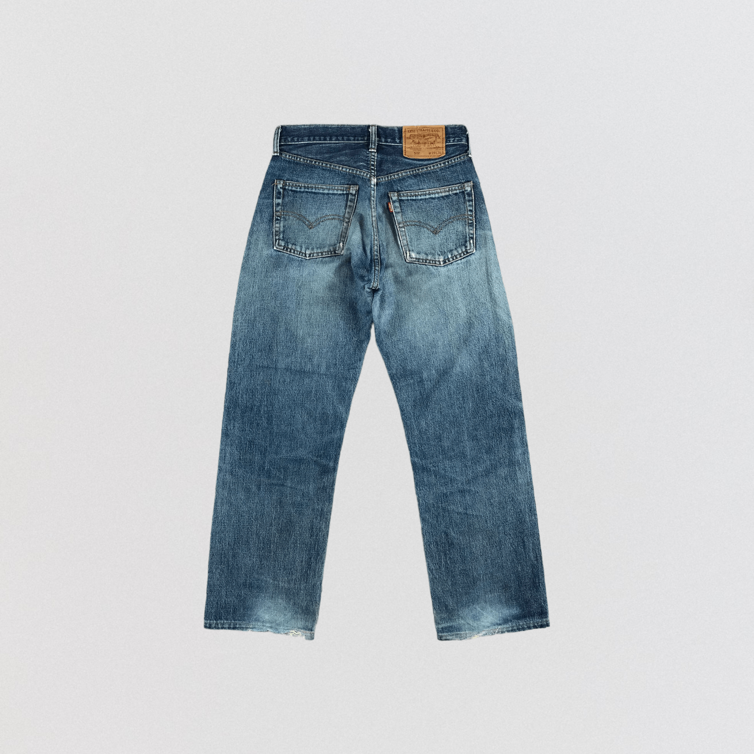 Levi's × Vintage Vintage 90s Ripped Big E Levis 502 Redline Jeans-JM2141 Size US 28 / EU 44 - 2 Thumbnail