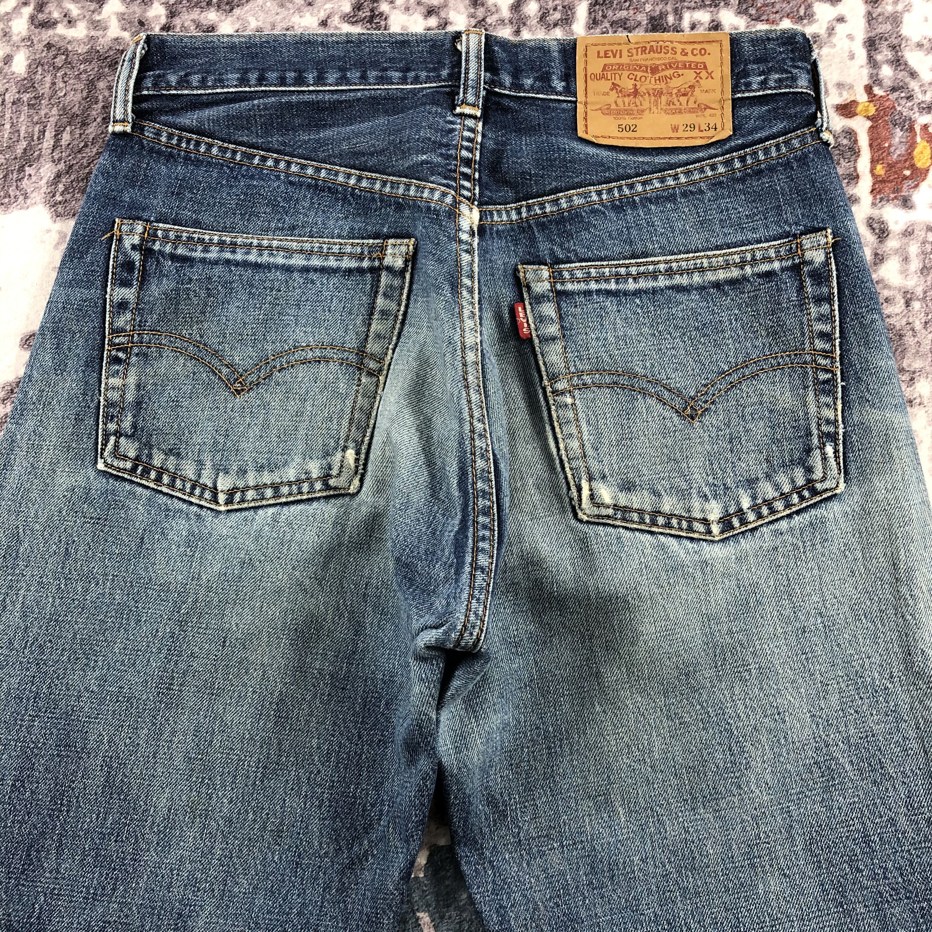 Levi's × Vintage Vintage 90s Ripped Big E Levis 502 Redline Jeans-JM2141 Size US 28 / EU 44 - 4 Thumbnail