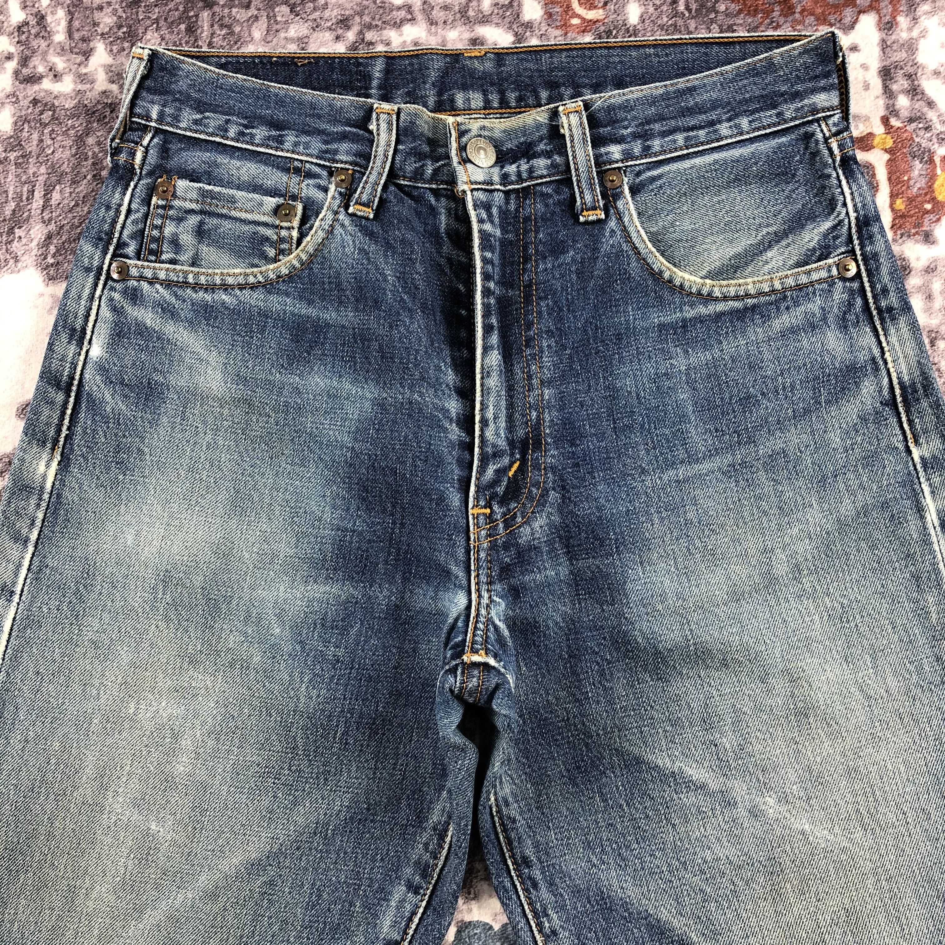 Levi's × Vintage Vintage 90s Ripped Big E Levis 502 Redline Jeans-JM2141 Size US 28 / EU 44 - 3 Thumbnail