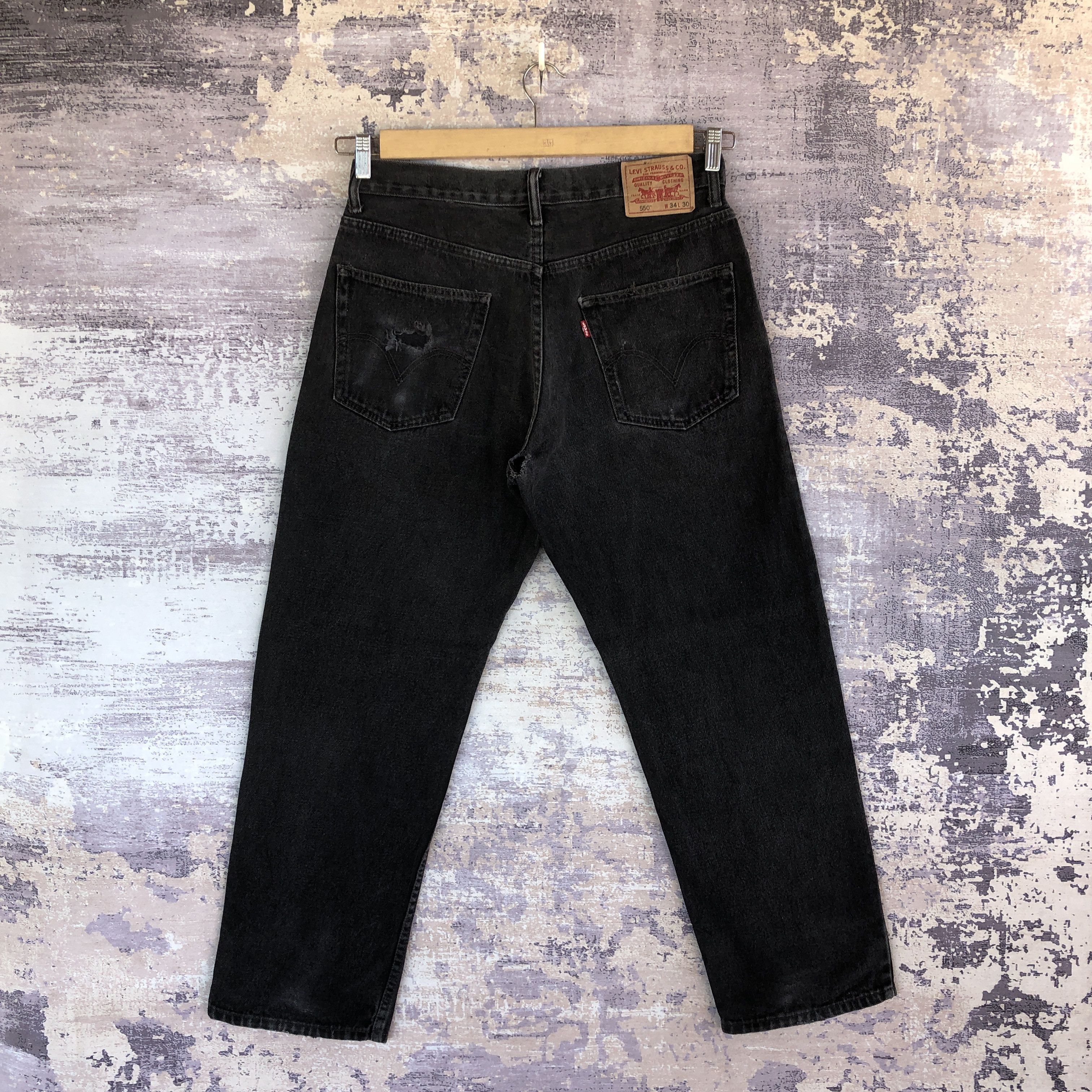 Levi's Vintage Distressed Levi’s 550 Denim Levis Faded Black Jeans Size US 32 / EU 48 - 2 Thumbnail