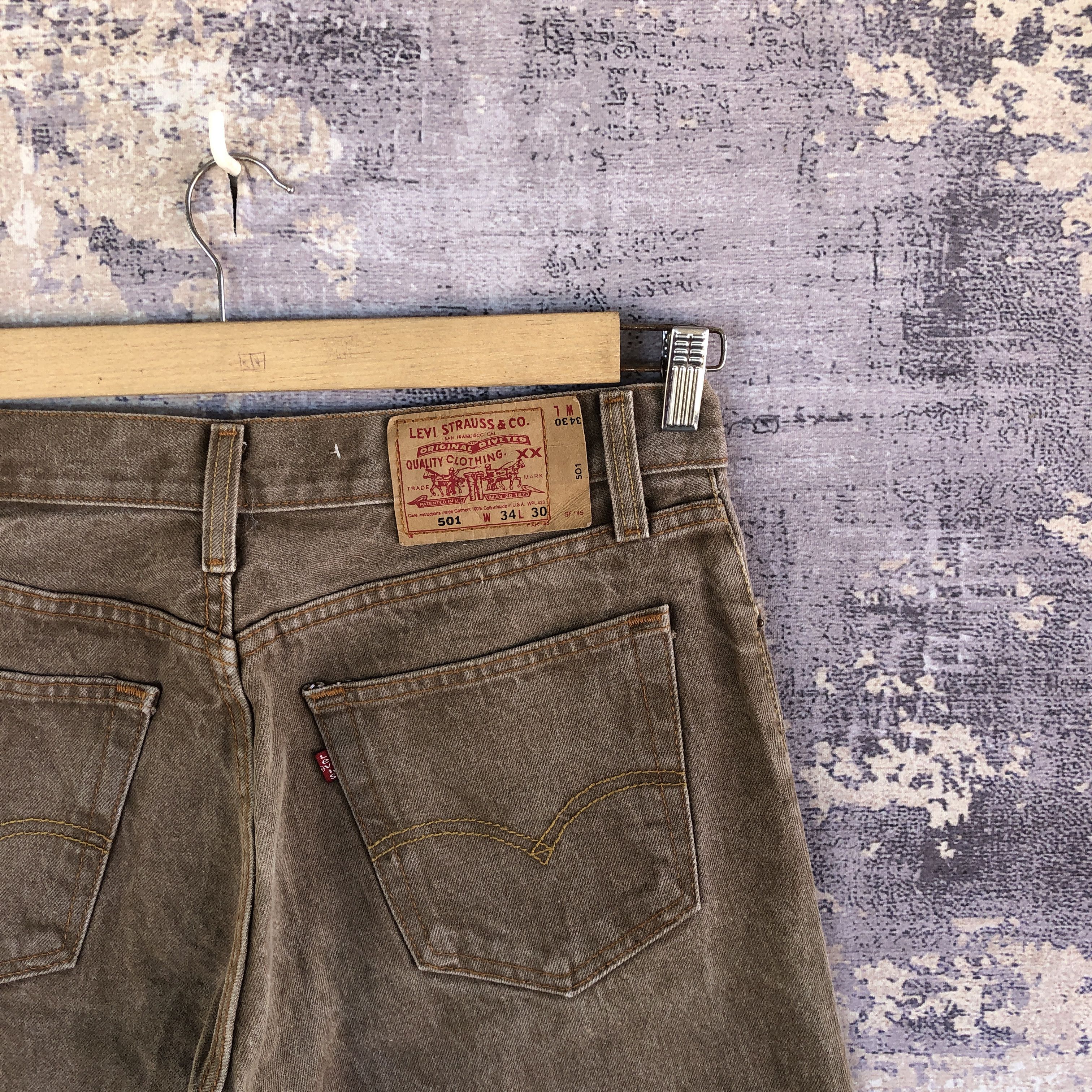 Japanese Brand × Vintage Vintage Levis Distressed Jeans Levis Earth Tone Faded Denim Size US 34 / EU 50 - 5 Thumbnail