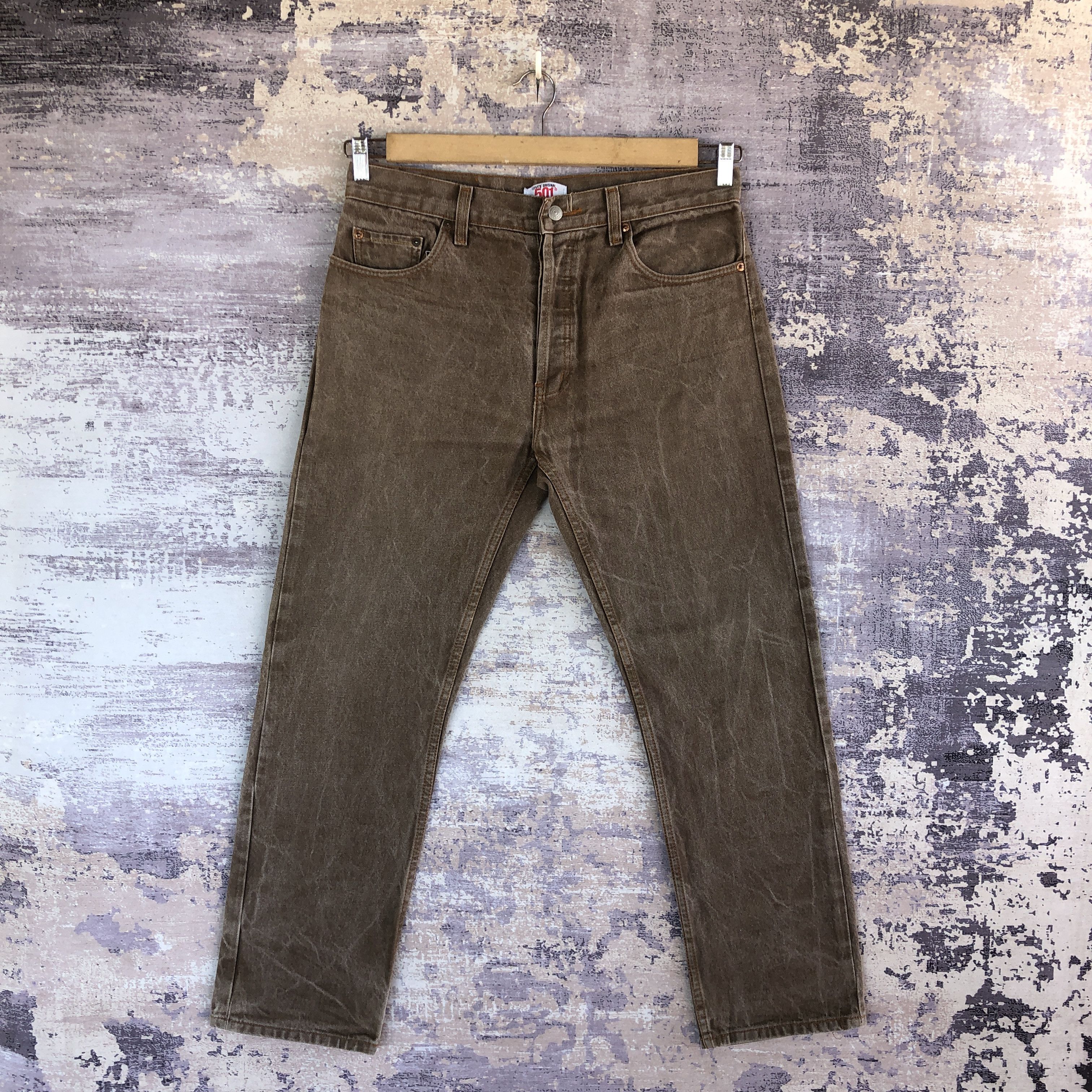 Japanese Brand × Vintage Vintage Levis Distressed Jeans Levis Earth Tone Faded Denim Size US 34 / EU 50 - 1 Thumbnail