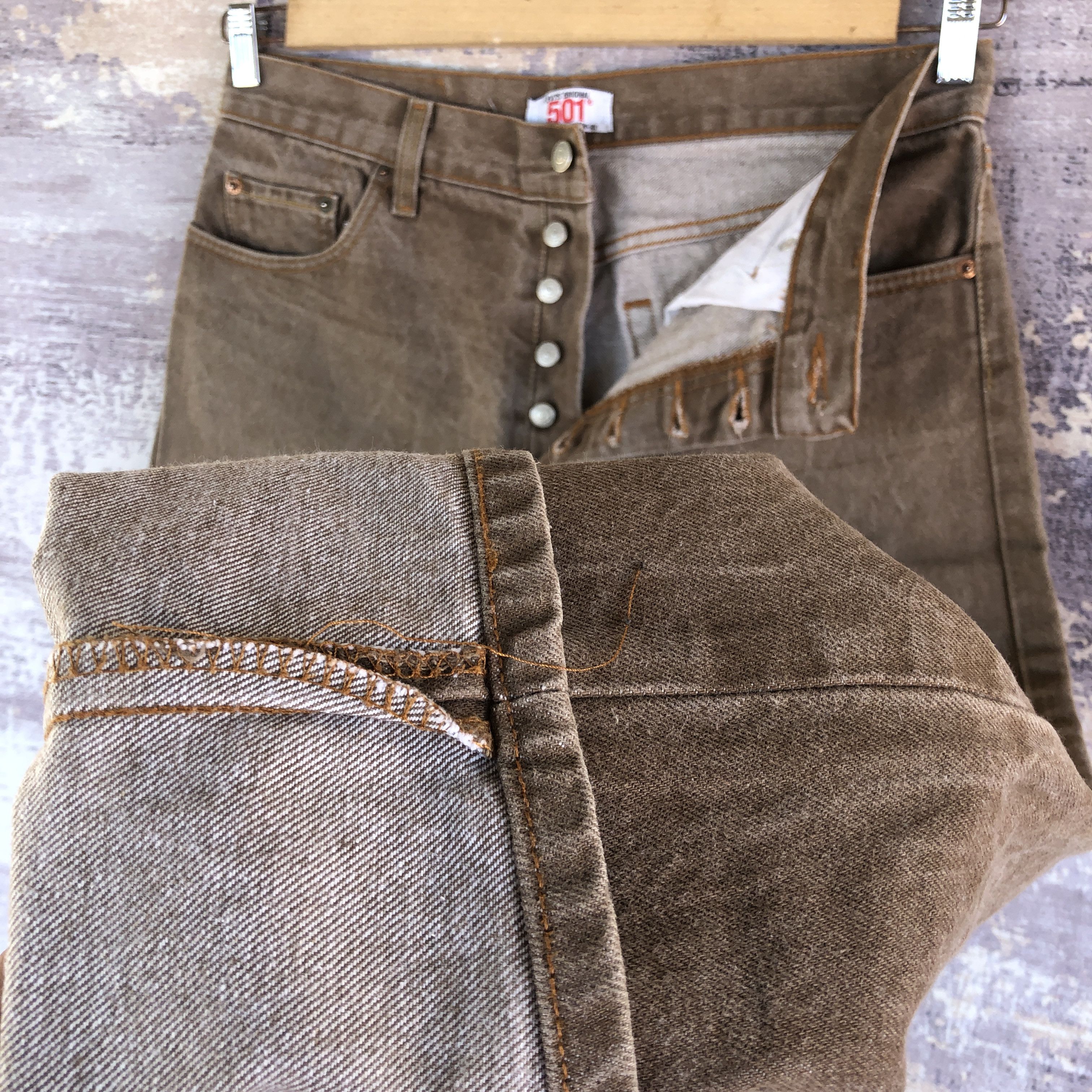 Japanese Brand × Vintage Vintage Levis Distressed Jeans Levis Earth Tone Faded Denim Size US 34 / EU 50 - 8 Thumbnail