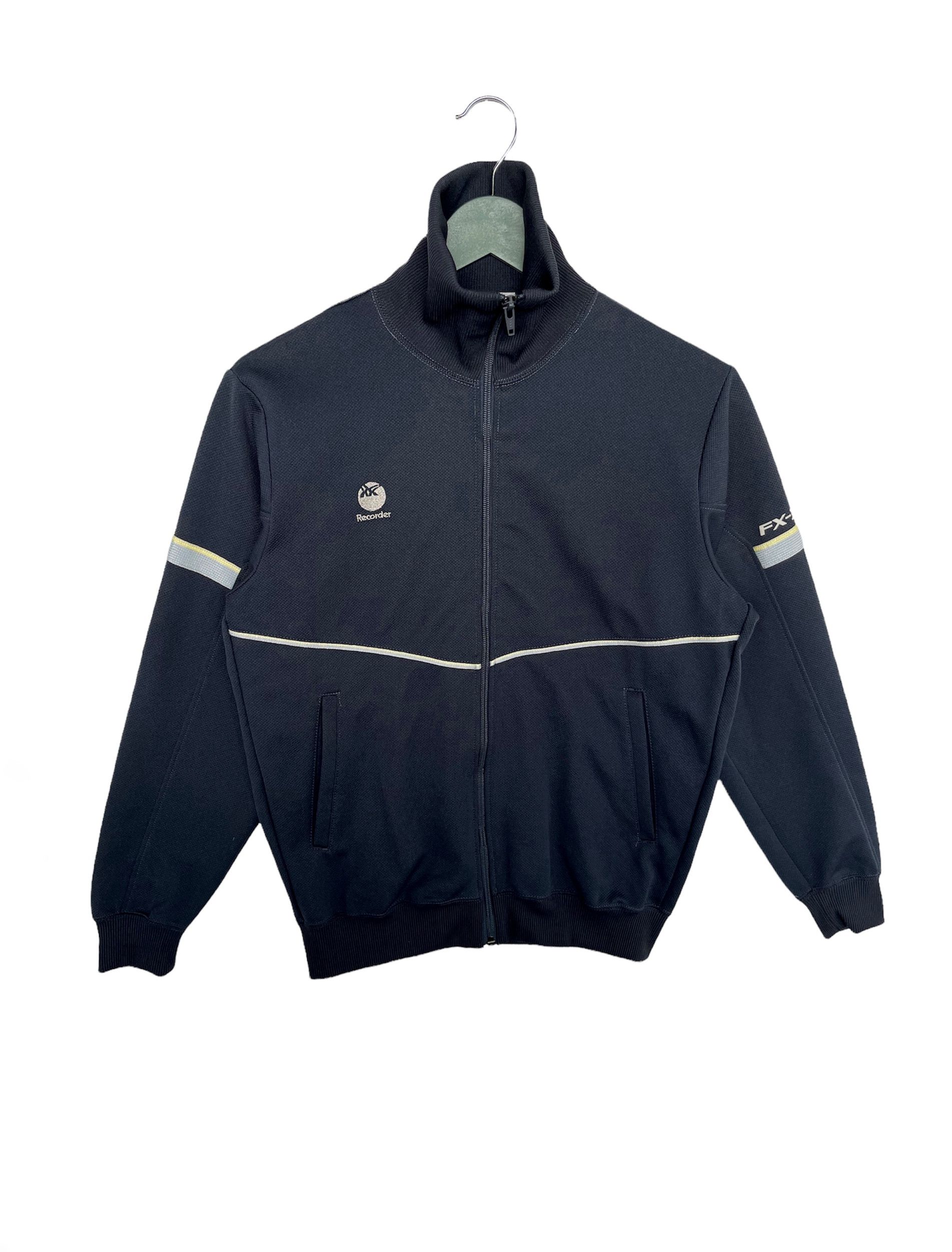 image of Vintage 90's Asics Recoder Full Zip Sweater in Dark Grey, Men's (Size Small)