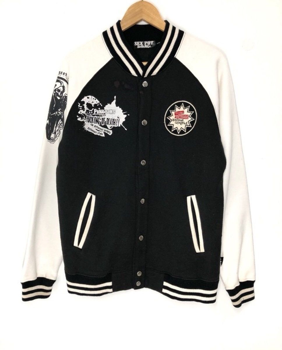 Japanese Brand 🇯🇵 Sex Pot Revenge Skulls ☠️ Seditionaries Varsity Jacket Size US S / EU 44-46 / 1 - 2 Thumbnail