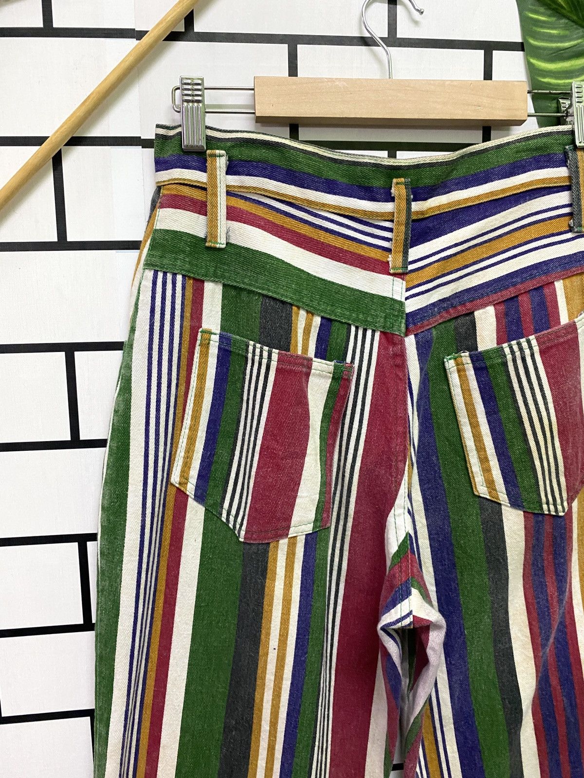 Vintage Vintage Striped Multicolour Baggy Pants Size US 27 - 12 Thumbnail