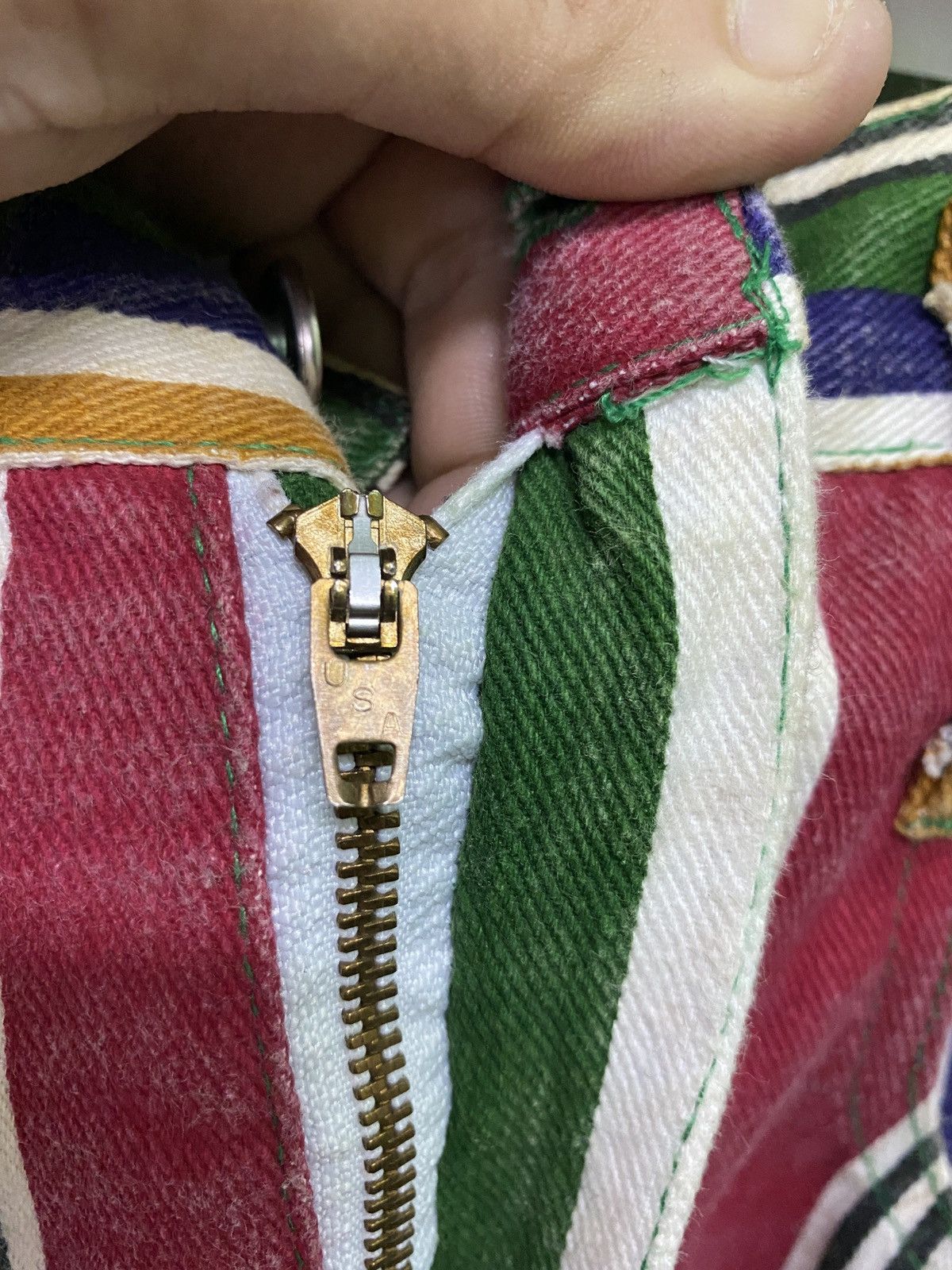 Vintage Vintage Striped Multicolour Baggy Pants Size US 27 - 18 Thumbnail