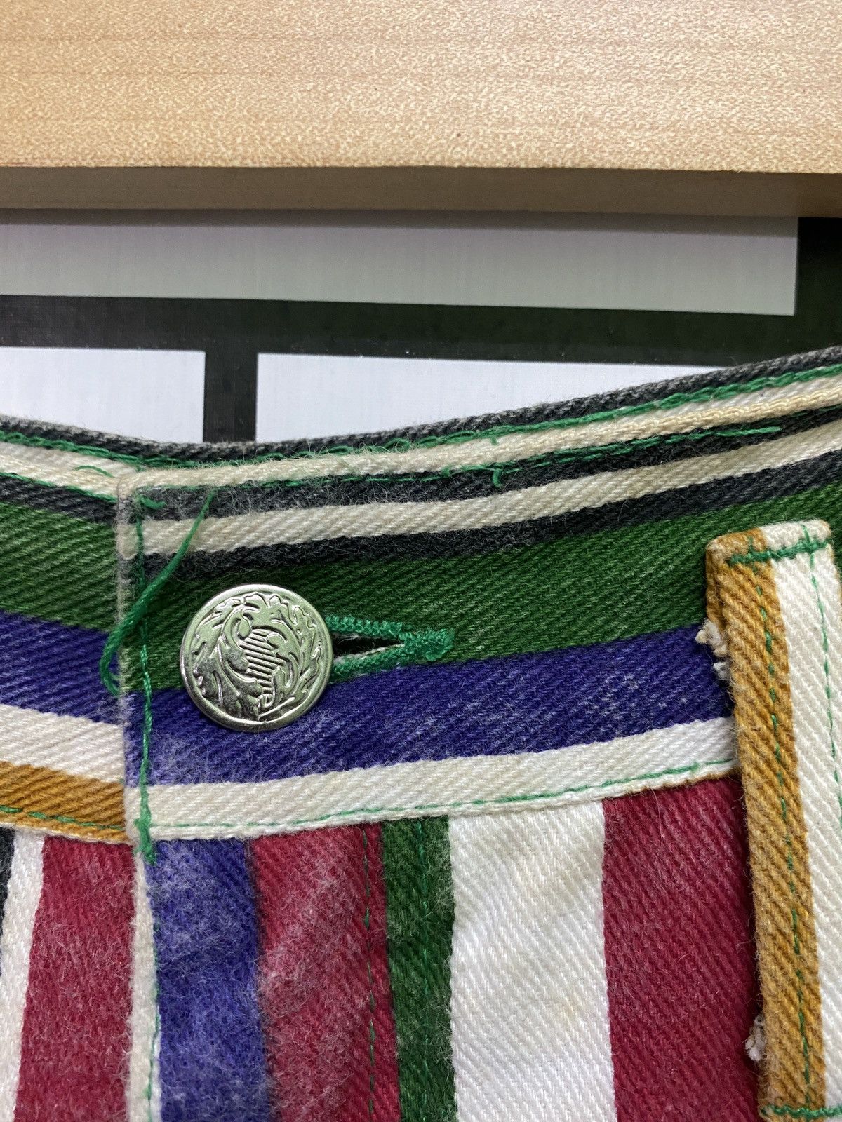 Vintage Vintage Striped Multicolour Baggy Pants Size US 27 - 6 Thumbnail