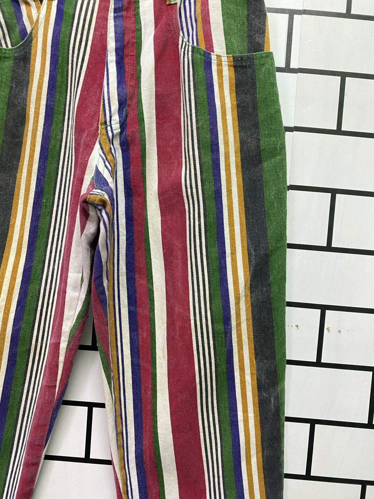 Vintage Vintage Striped Multicolour Baggy Pants Size US 27 - 9 Thumbnail