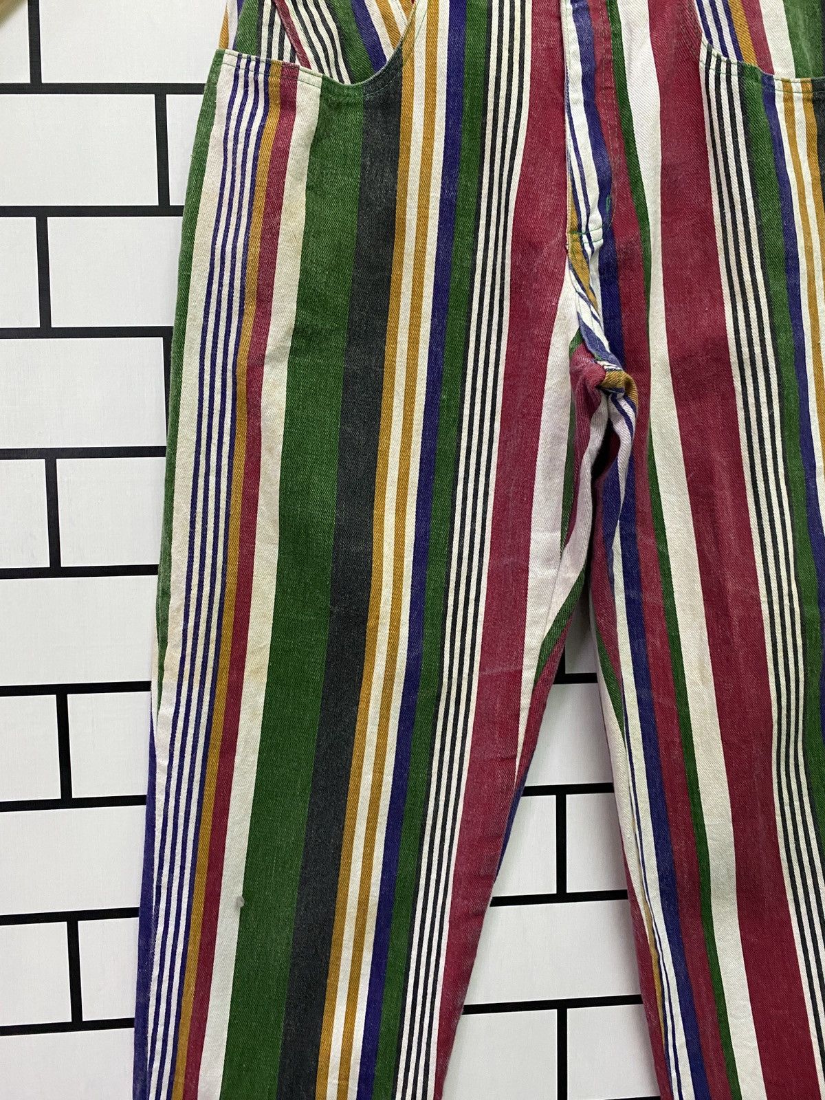 Vintage Vintage Striped Multicolour Baggy Pants Size US 27 - 7 Thumbnail