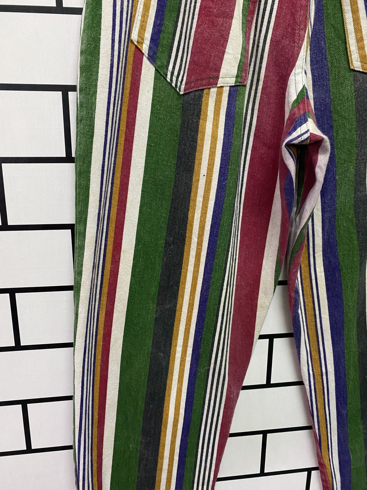 Vintage Vintage Striped Multicolour Baggy Pants Size US 27 - 14 Thumbnail