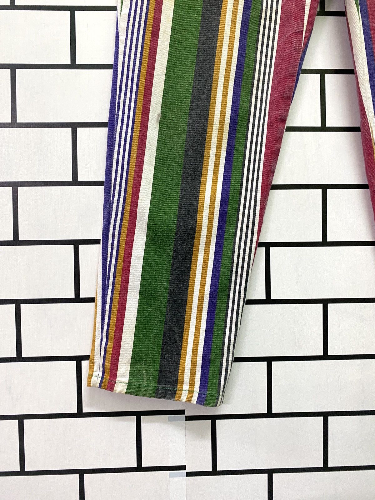 Vintage Vintage Striped Multicolour Baggy Pants Size US 27 - 8 Thumbnail
