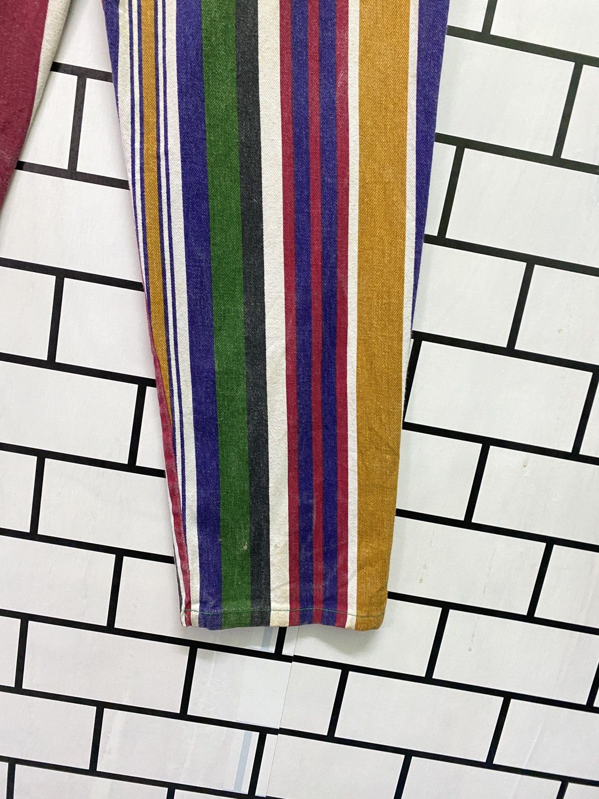 Vintage Vintage Striped Multicolour Baggy Pants Size US 27 - 17 Thumbnail