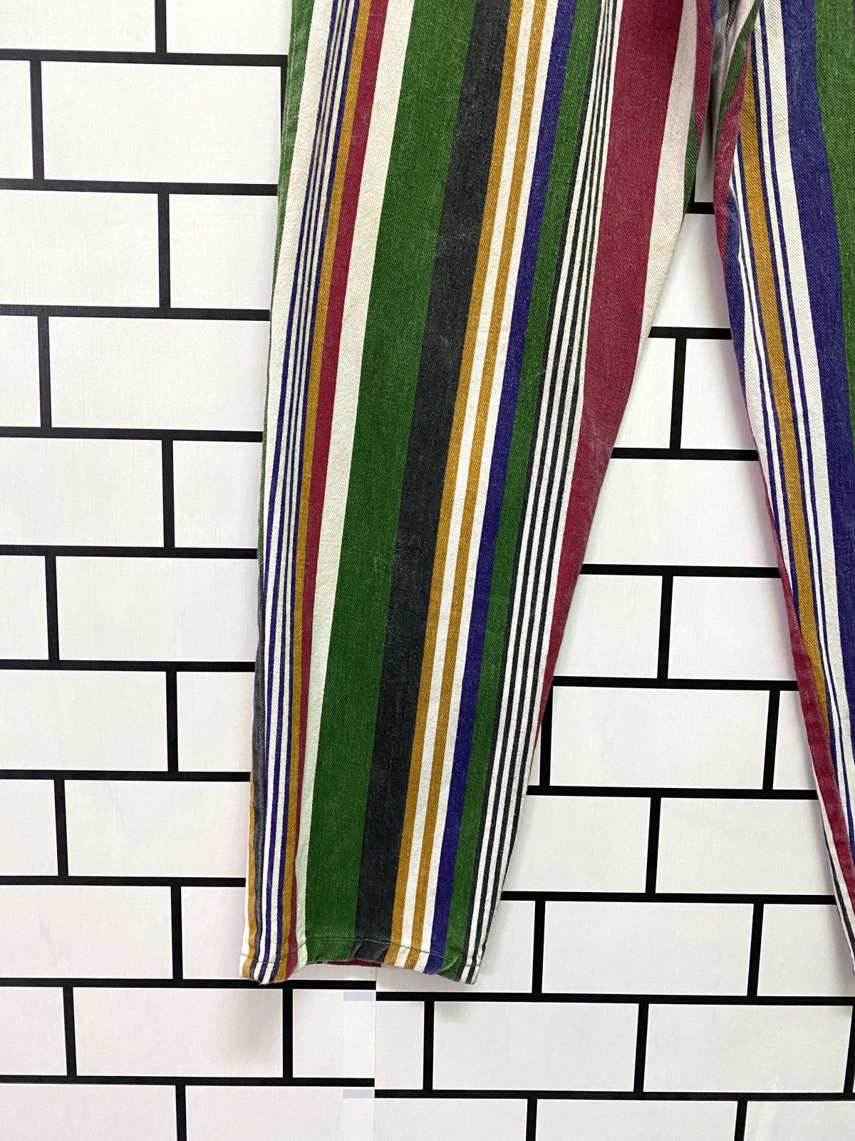 Vintage Vintage Striped Multicolour Baggy Pants Size US 27 - 15 Thumbnail