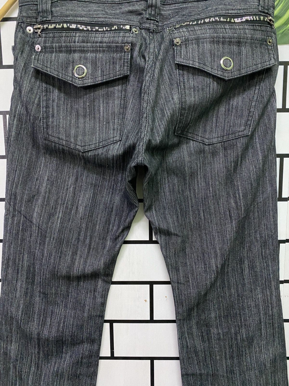 Designer × Japanese Brand Vintage Japanese MALE & CO Zipper Striped Flared Pants Size US 31 - 9 Thumbnail
