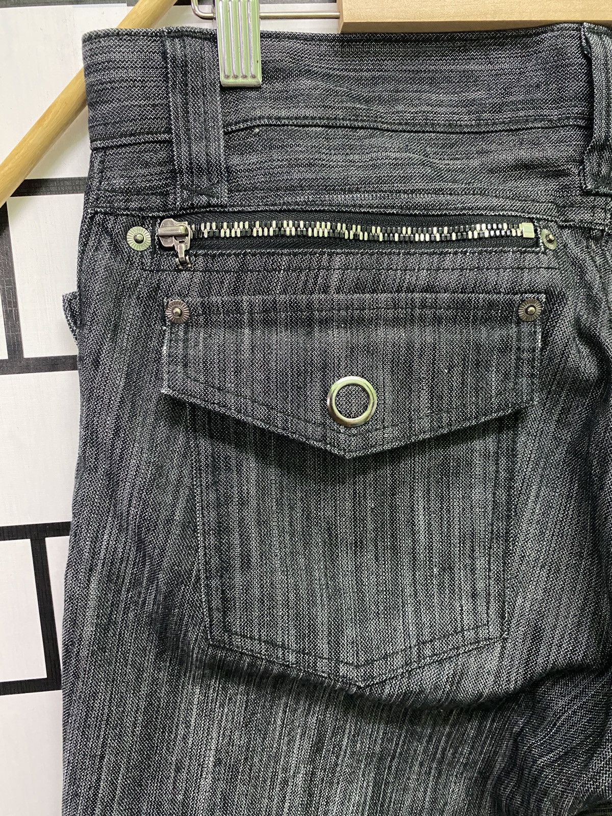 Designer × Japanese Brand Vintage Japanese MALE & CO Zipper Striped Flared Pants Size US 31 - 10 Thumbnail
