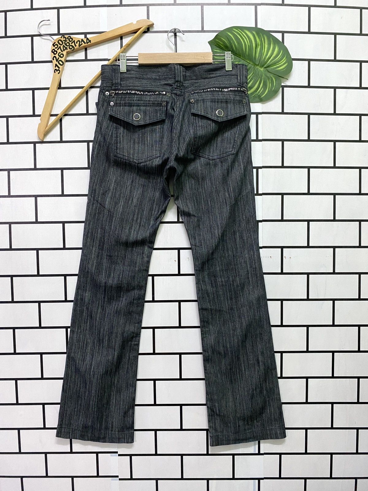 Designer × Japanese Brand Vintage Japanese MALE & CO Zipper Striped Flared Pants Size US 31 - 2 Thumbnail