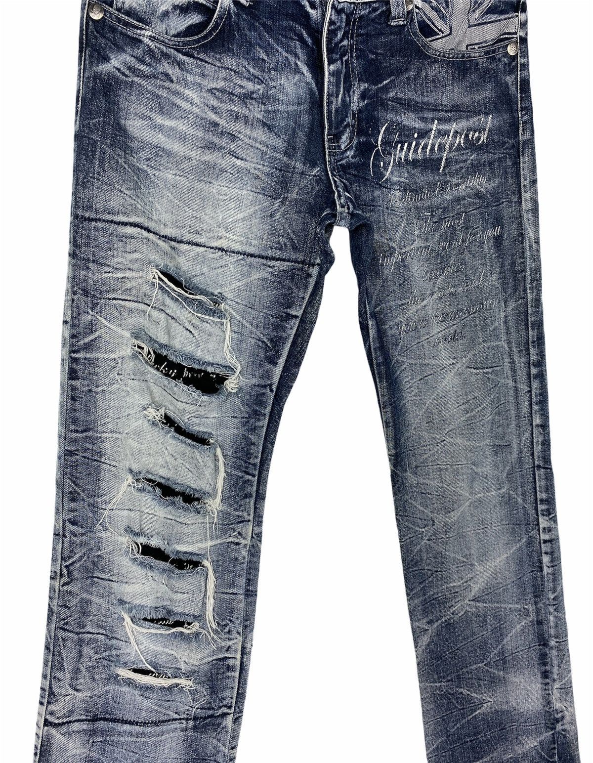 Japanese Brand × Vintage Japanese Root Three Deconstructed Distressed Denim Pants Size US 32 / EU 48 - 5 Thumbnail