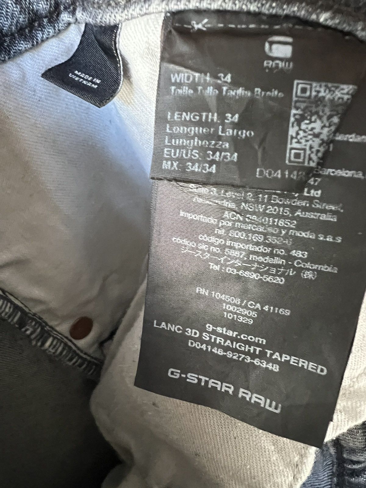 G-Star Gstar lanc 3d straight tapered jeans Size US 34 / EU 50 - 5 Thumbnail