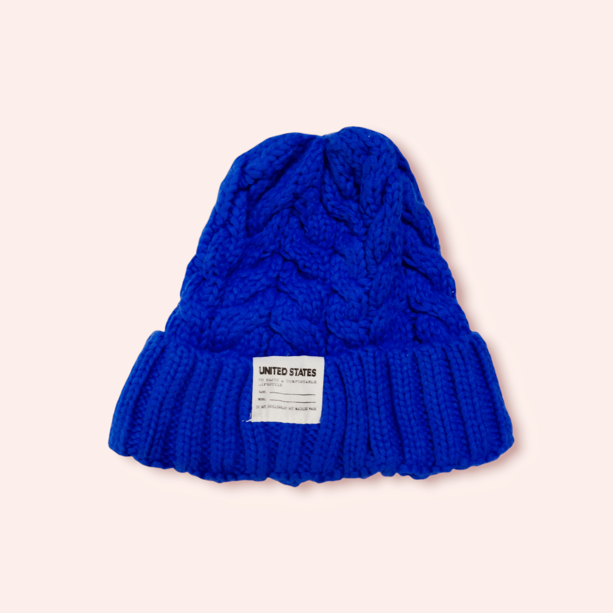 Vintage WOOL BLEND COLOURED CABLE BEANIE Size ONE SIZE - 5 Thumbnail