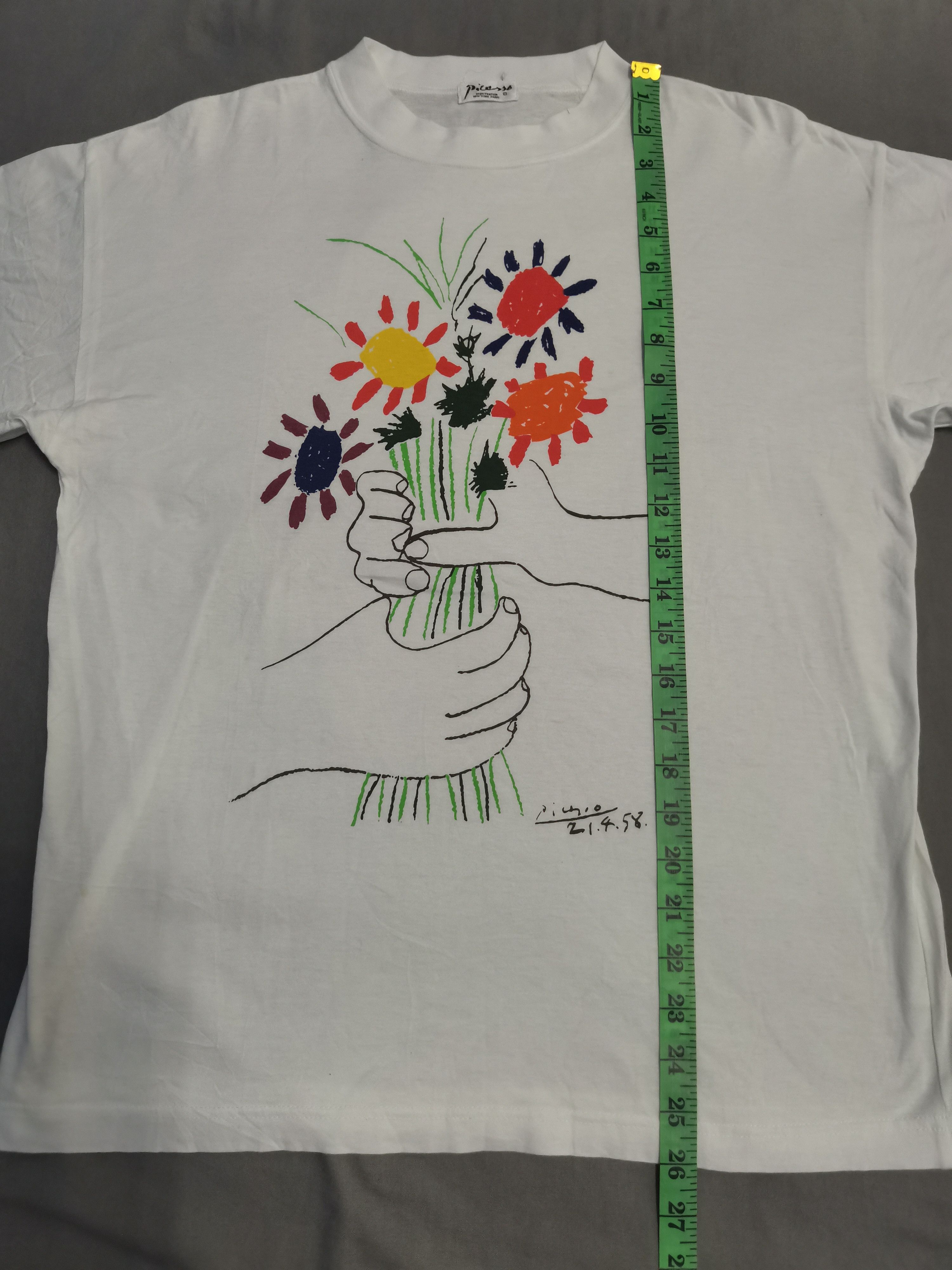 Other Vintage Picasso Flowers Painting Tee Art Designer Graffiti Size US M / EU 48-50 / 2 - 4 Thumbnail