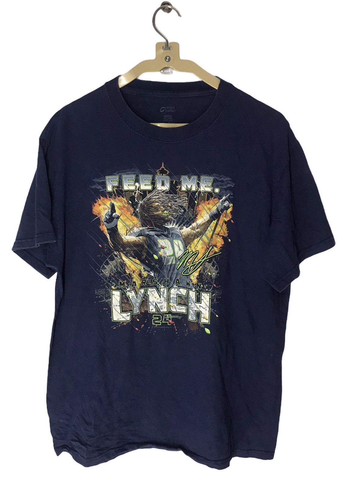 NFL Marshawn Lynch 24(feed me)tshirt Size US M / EU 48-50 / 2 - 2 Thumbnail