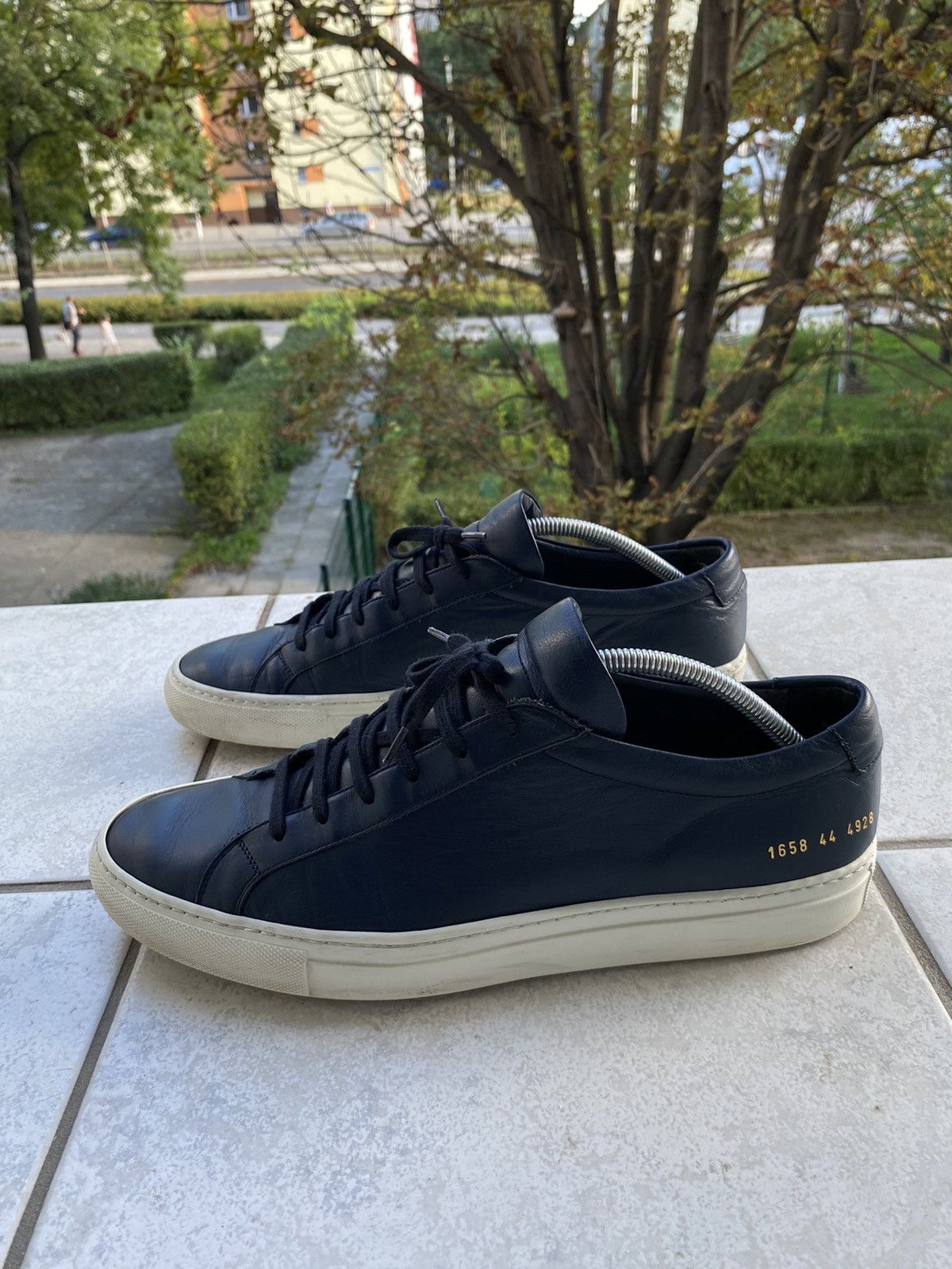 image of Common Projects Achilles Low Navy Shoes in Dark Blue, Men's (Size 11)