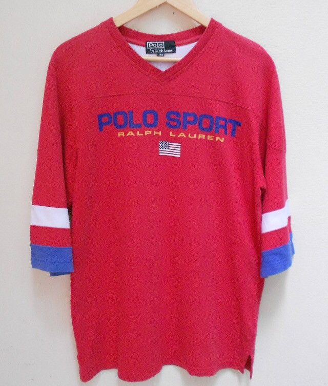 image of Polo Ralph Lauren Polo Sport Ralph Laurent Rugby Shirt in Red, Men's (Size Small)