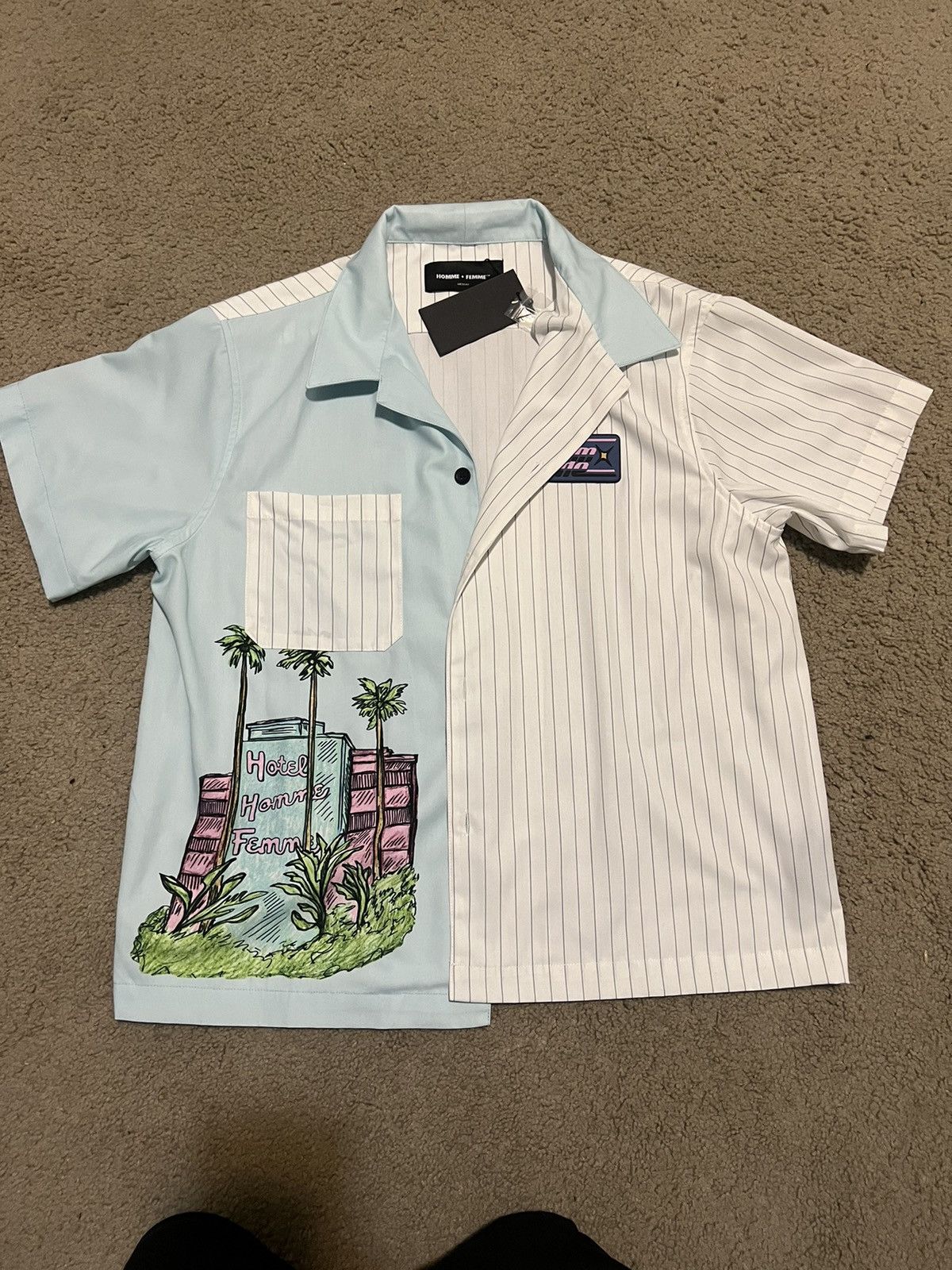Homme + Femme La Homme Femme Hotel Striped Doodle Shirt Size US M / EU 48-50 / 2 - 1 Thumbnail