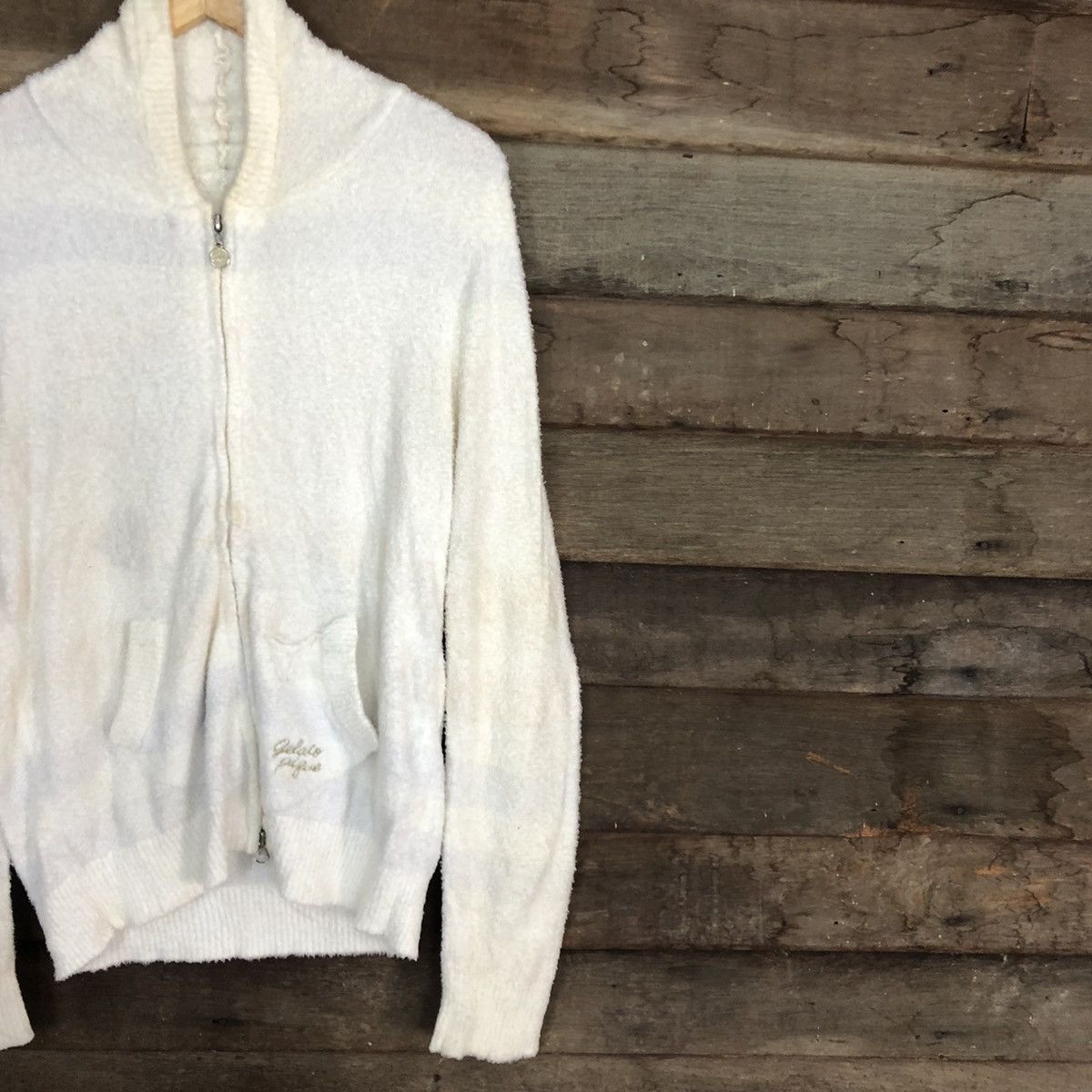 Homespun Knitwear DLL Gelato Pique White Mohair Shag Shaggy Knitwear #c1041 Size US M / EU 48-50 / 2 - 5 Thumbnail