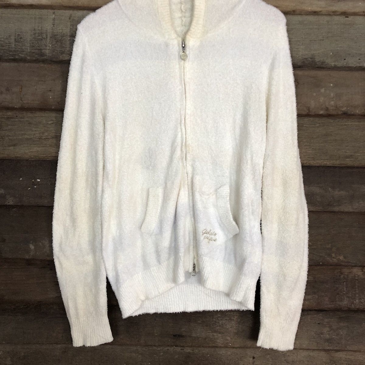 Homespun Knitwear DLL Gelato Pique White Mohair Shag Shaggy Knitwear #c1041 Size US M / EU 48-50 / 2 - 8 Thumbnail