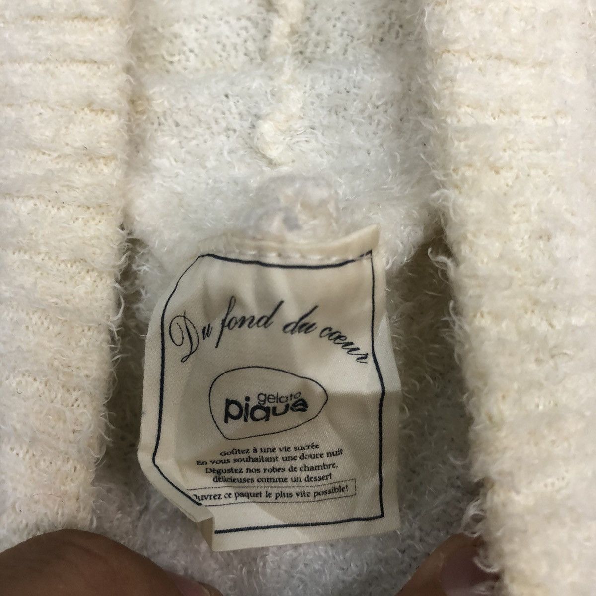 Homespun Knitwear DLL Gelato Pique White Mohair Shag Shaggy Knitwear #c1041 Size US M / EU 48-50 / 2 - 11 Thumbnail