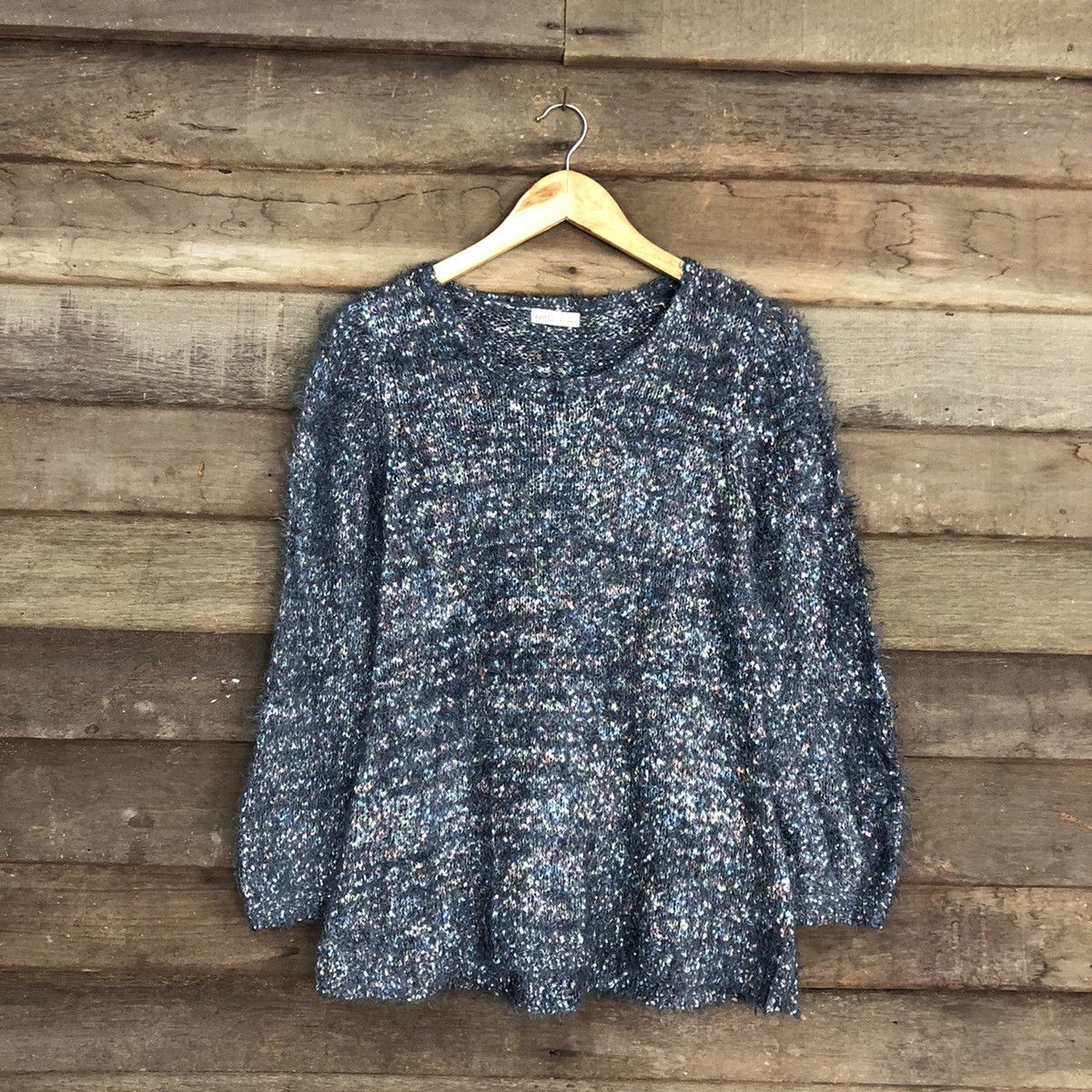 Homespun Knitwear × Japanese Brand Earth Music & Ecology Grey shaggy fur Mohair Knitwear #c1034 Size US S / EU 44-46 / 1 - 3 Thumbnail