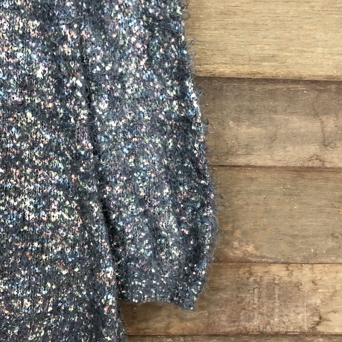 Homespun Knitwear × Japanese Brand Earth Music & Ecology Grey shaggy fur Mohair Knitwear #c1034 Size US S / EU 44-46 / 1 - 4 Thumbnail