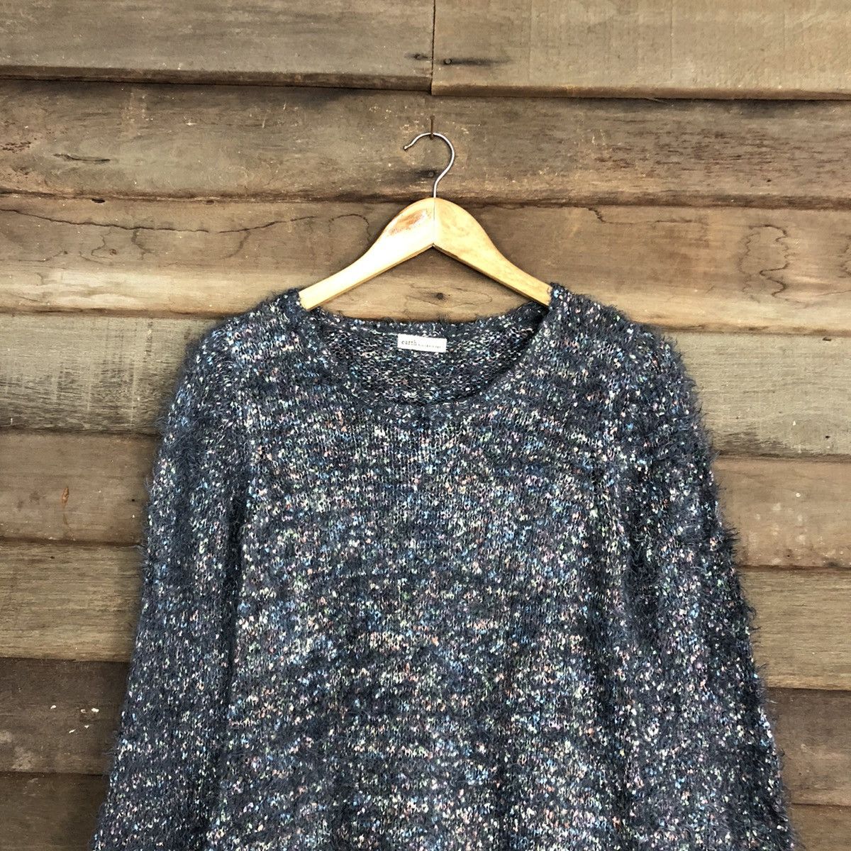 Homespun Knitwear × Japanese Brand Earth Music & Ecology Grey shaggy fur Mohair Knitwear #c1034 Size US S / EU 44-46 / 1 - 2 Thumbnail