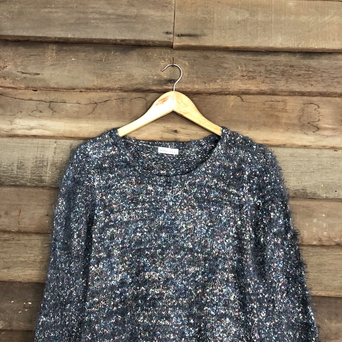 Homespun Knitwear × Japanese Brand Earth Music & Ecology Grey shaggy fur Mohair Knitwear #c1034 Size US S / EU 44-46 / 1 - 9 Thumbnail